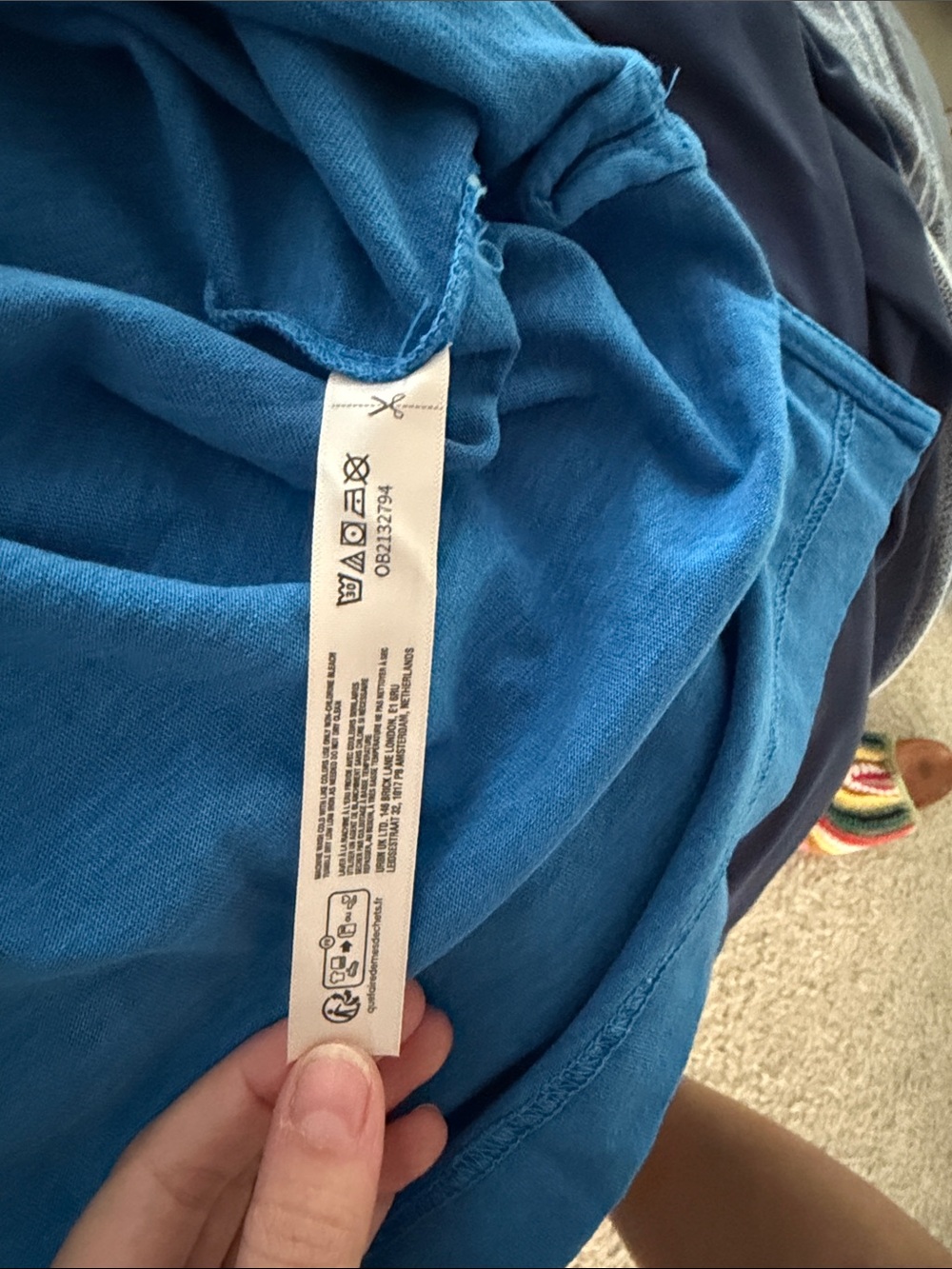 Free people hustle layer tee light cobalt large 100% cotton - Picture 7 of 8